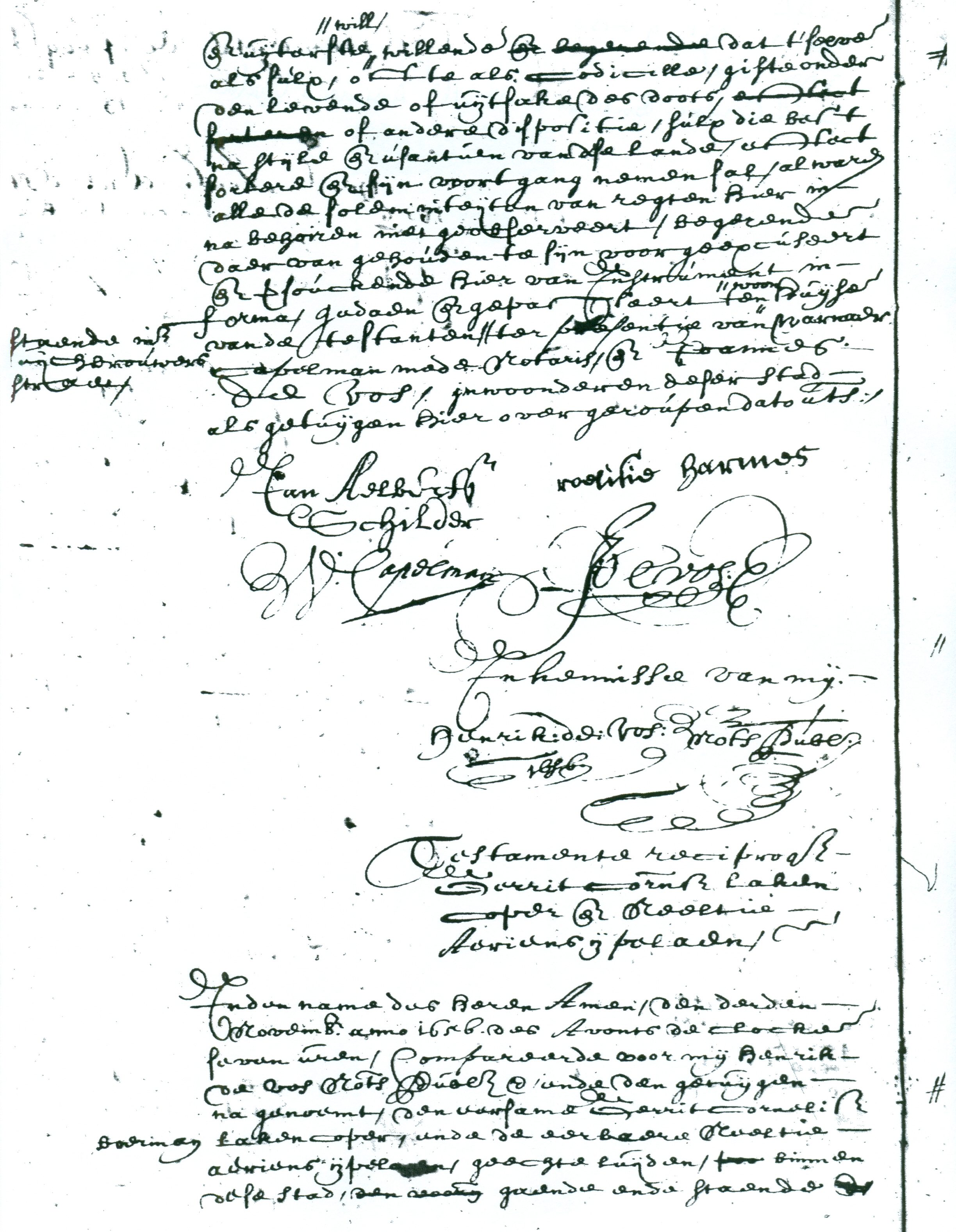 Testament 1656, pagina 2