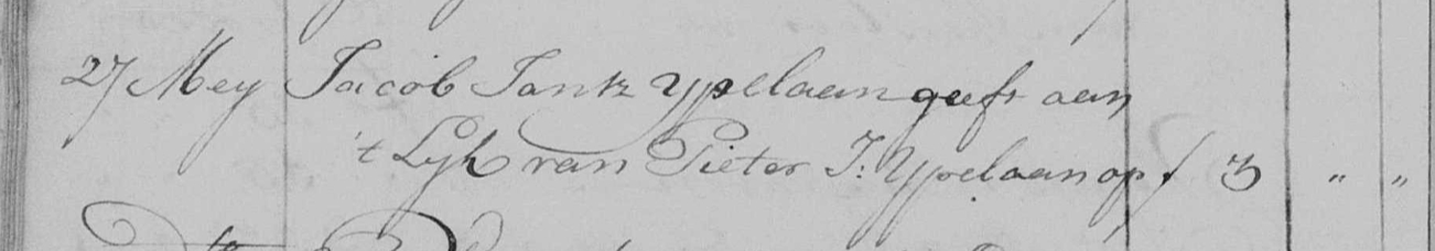 Begraafinschrijving Impost, 1760