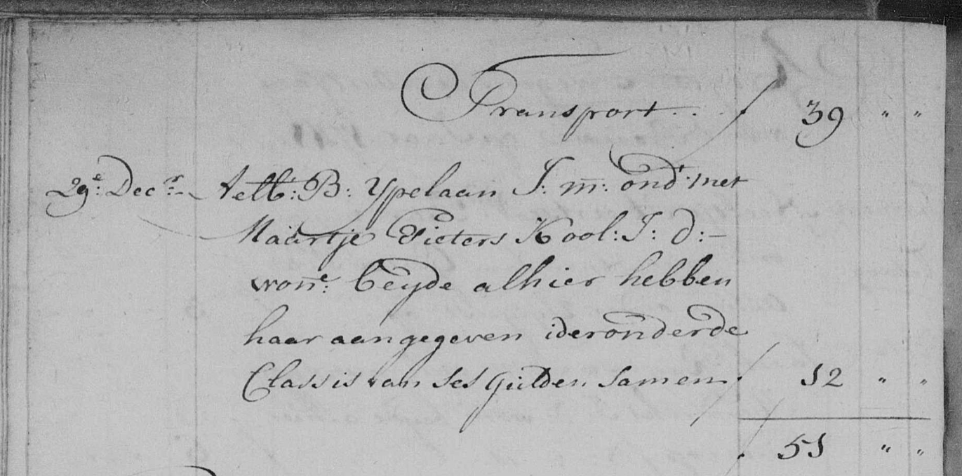Impostinschrijving 1741