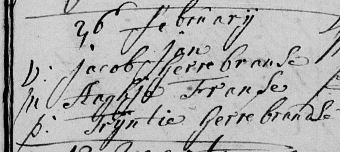 Doopinschrijving Jan van Noort, 1760