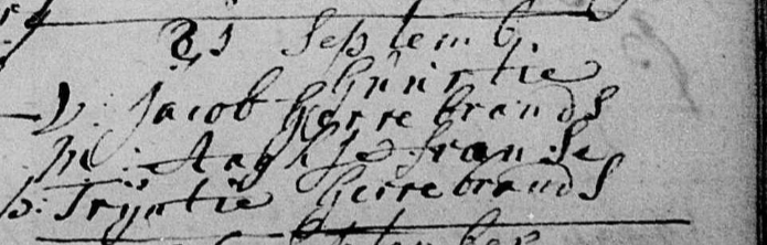 Doopinschrijving Guurtje van Noort, 1764