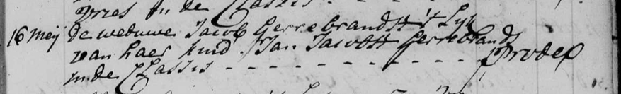 Begraafinschrijving Jan van Noort, 1770