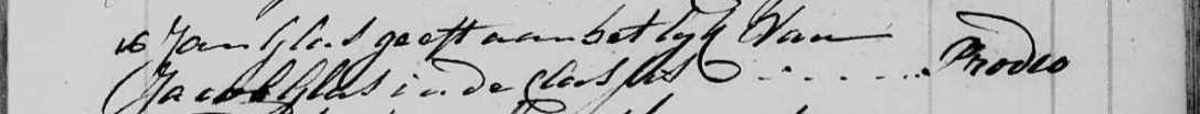 Begraafinschrijving Jacob Glas, 1788