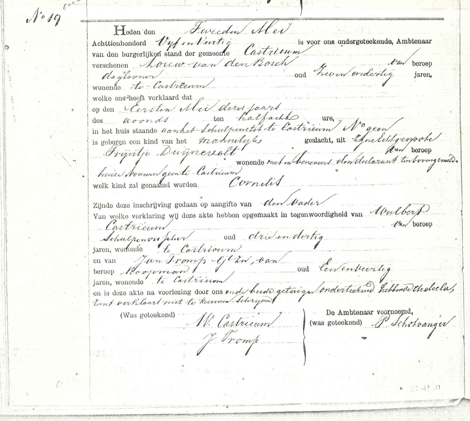 Geboorteakte Cees van den Bosch