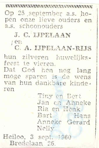 Zilveren huwelijksfeest