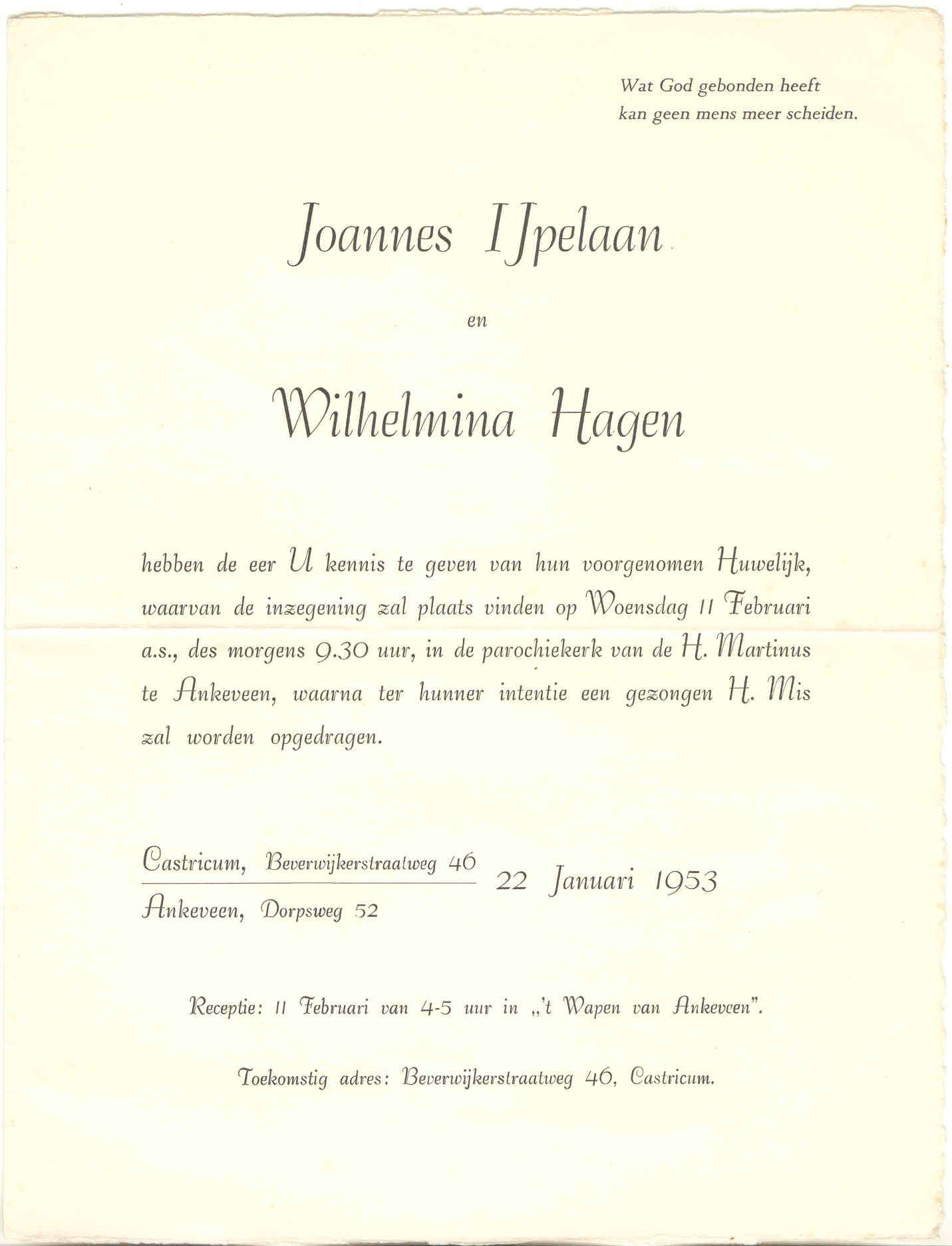 Uitnodiging huwelijk