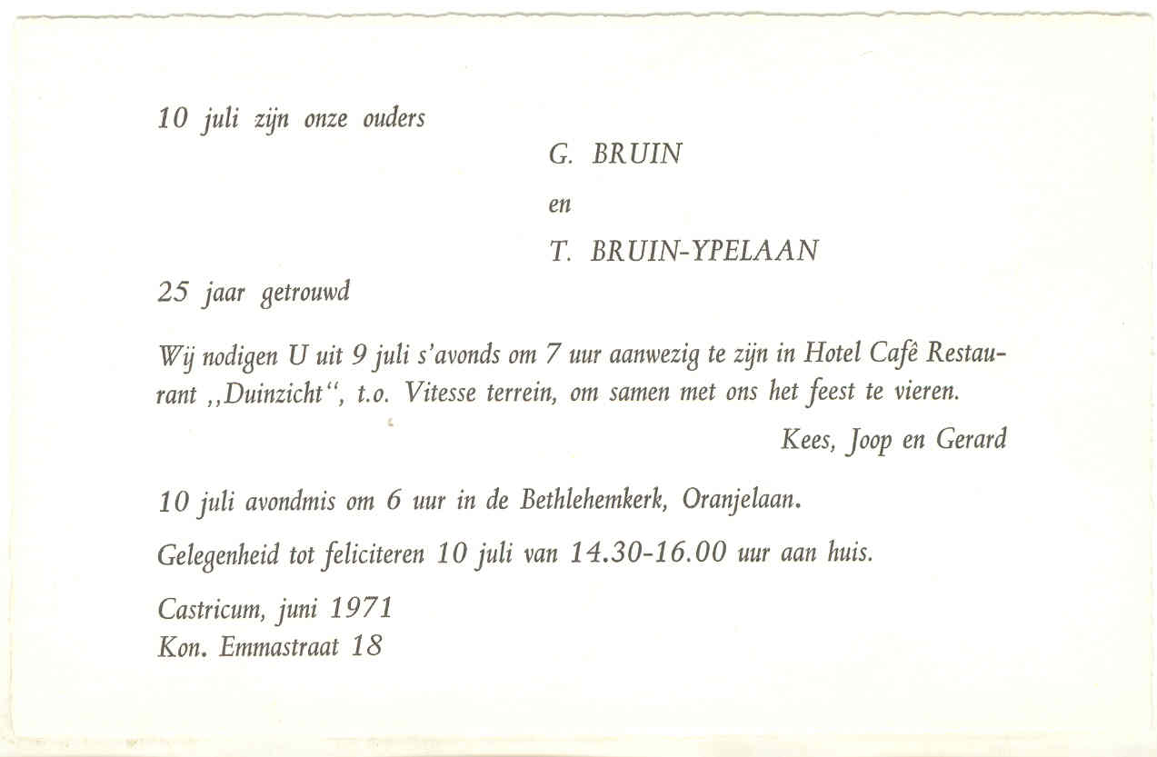 25-jarig huwelijksfeest