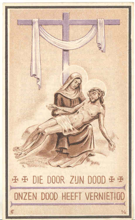 Bidprentje van de vader van Gert Bruin